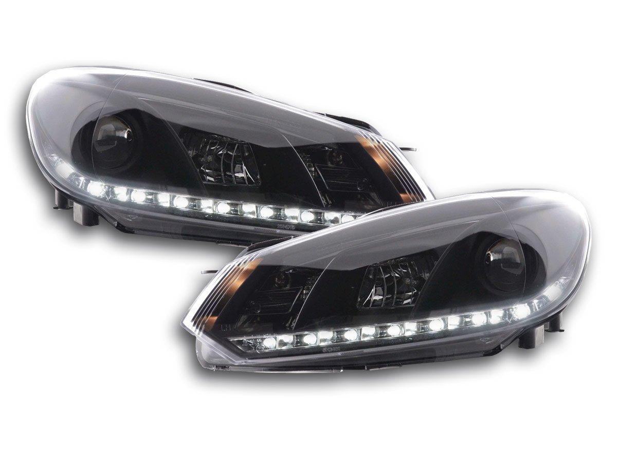 Scheinwerfer Set Daylight LED Tagfahrlicht VW Passat Typ 3B 97-00 schwarz Scheinwerfer Set Daylight LED Tagfahrlicht VW Passat Typ 3B 97-00 schwarz
